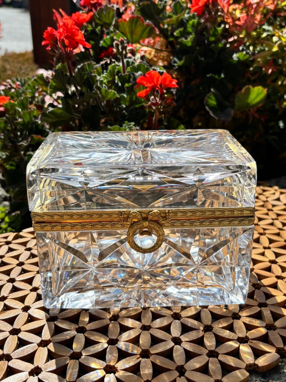 Vintage Schneider France Crystal Casket Box